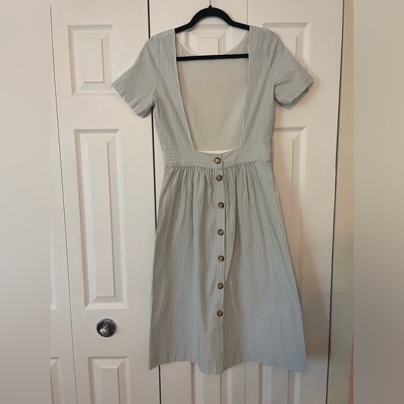 Sezane Odalie Dress US4 - EU36 White w/Light blue stripes - Picture 6 of 12